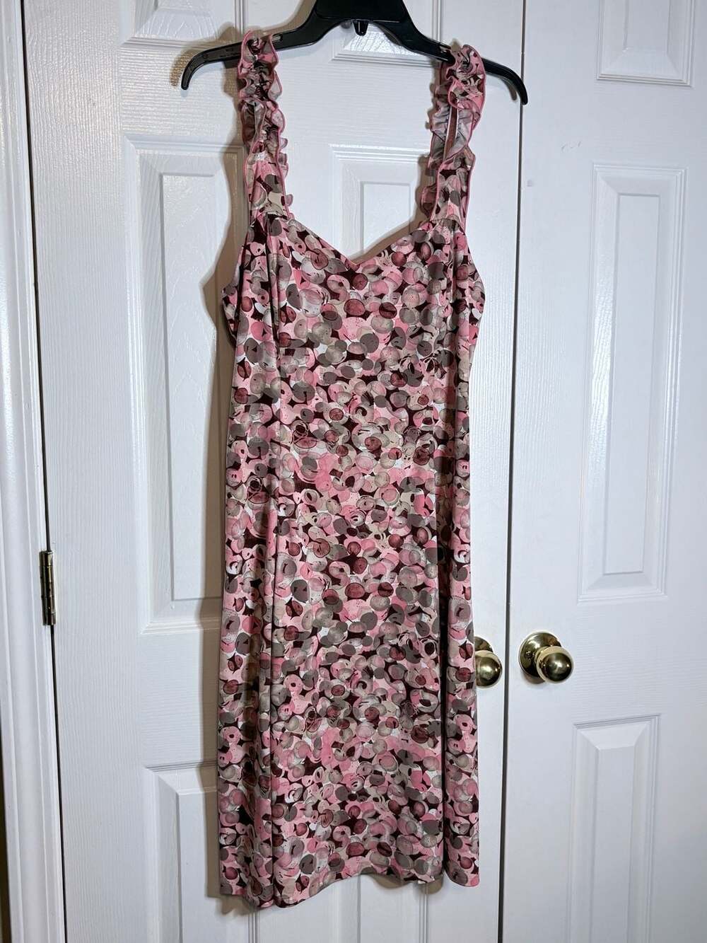 Dressbarn Women's Sleeveless Midi Dress with Frill Strap and Pink Floral Print - Picture 6 of 8
